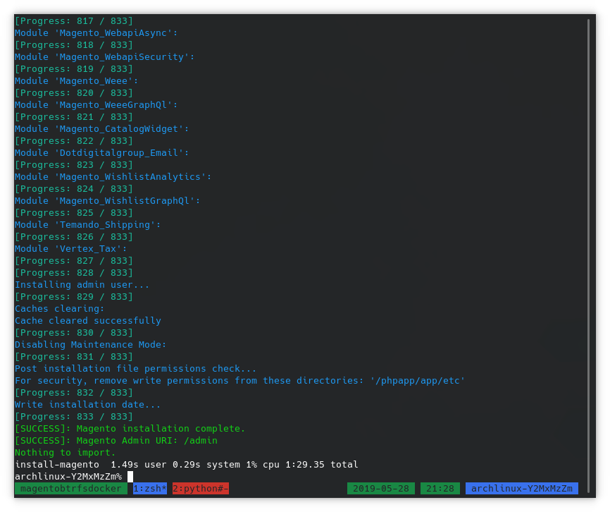 btrfs timed install