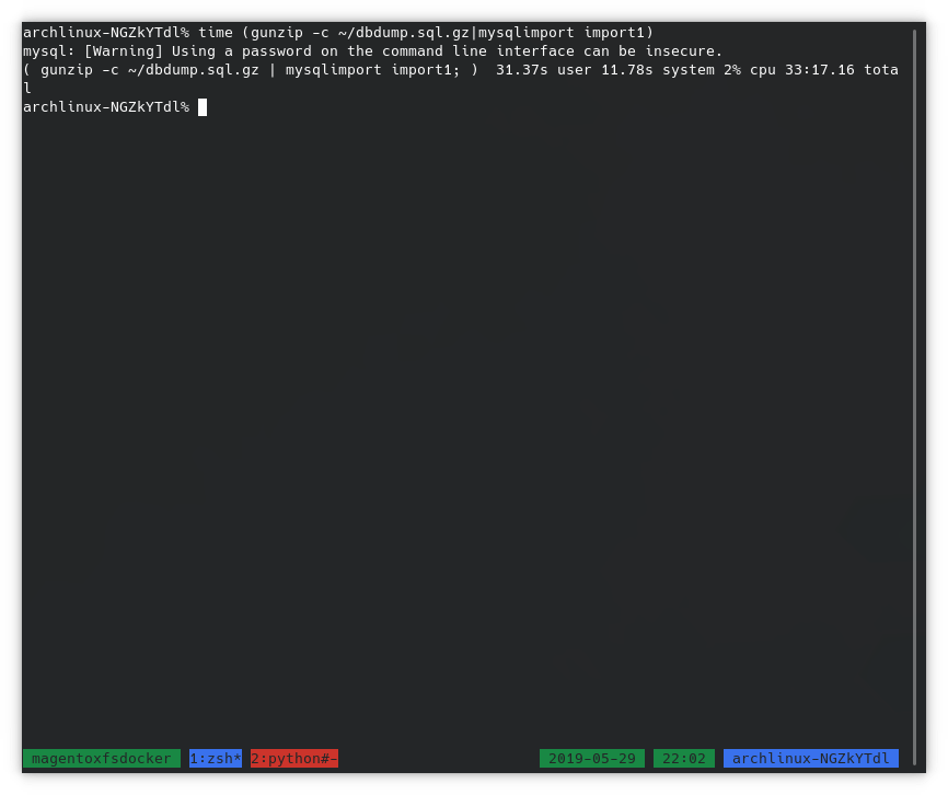 xfs mysqlimport 1