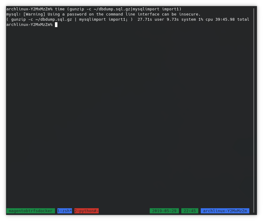 btrfs mysqlimport 1