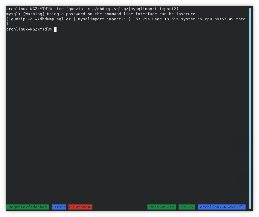 xfs mysqlimport 1
