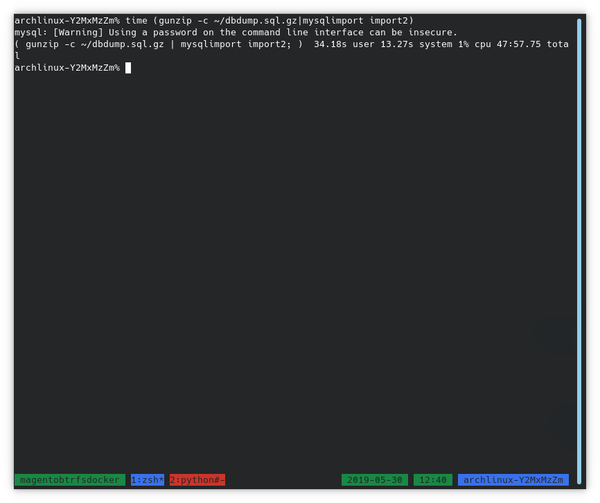 btrfs mysqlimport 1
